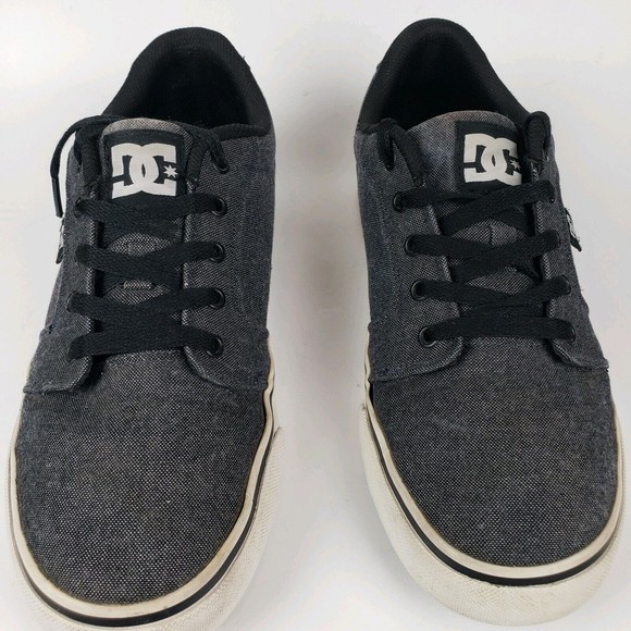 DC Mens Anvil TX SE Canvas Sneaker Black Dark Grey White ADYS300036 Size 9 - Picture 5 of 12